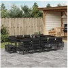 Image de Ensemble à Manger de Jardin avec Coussins 15 pcs, Table et Chaises à Dossier Rabattable, Meubles d'Extérieur Patio 3211531