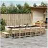 Image de Ensemble à Manger de Jardin avec Coussins 17 pcs, Table et Chaises à Dossier Rabattable, Meubles d'Extérieur Patio 3211546