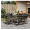 Image de Ensemble à Manger de Jardin avec Coussins 9 pcs, Table et Chaises à Dossier Rabattable, Meubles d'Extérieur Patio 3211556
