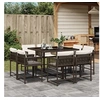 Image de 9-delige Tuinset met kussens poly rattan bruin3211557