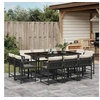 Image de Ensemble à Manger de Jardin avec Coussins 11 pcs, Table et Chaises à Dossier Rabattable, Meubles d'Extérieur Patio 3211566