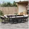 Image de Ensemble à manger de jardin 13 pcs coussins noir résine tressée 3211578