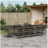 Image de Ensemble à Manger de Jardin avec Coussins 15 pcs, Table et Chaises à Dossier Rabattable, Meubles d'Extérieur Patio 3211592
