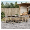 Image de Salon de Jardin avec Coussins 13 pcs, Canapés de Terrasse, Ensemble de Meubles de Patio, Mobilier d'Extérieur, Noir 3256826
