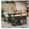 Image de Ensemble à manger de jardin 5 pcs et coussins marron poly rotin 3211617