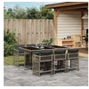 Image de Ensemble à manger de jardin et coussins 7 pcs gris rotin 3211628