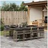 Image de Ensemble à manger de jardin 9 pcs avec coussins Gris 3211640