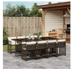 Image de Ensemble à manger de jardin et coussins 9 pcs marron poly rotin 3211641