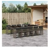 Image de Ensemble à manger de jardin 11pcs avec coussins gris poly rotin 3211652