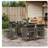 Image de Ensemble à manger de jardin 9 pcs avec coussins Gris 3211676
