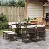 Image de Ensemble à manger de jardin et coussins 9 pcs marron poly rotin 3211677