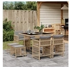 Image de 9-delige Tuinset met kussens poly rattan gemengd beige3211680