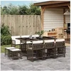 Image de Ensemble à manger de jardin et coussins 11 pcs marron rotin 3211689