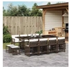 Image de Ensemble à manger de jardin avec coussins 13 pcs marron rotin 3211701