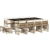 Image de Ensemble à Manger de Jardin et coussins 13 pcs beige 3211702