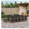 Image de Ensemble à manger de jardin 15 pcs coussins gris résine tressée 3211712