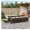 Image de Ensemble à manger de jardin avec coussins 15 pcs marron rotin 3211713