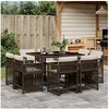 Image de 9-delige Tuinset met kussens poly rattan bruin3211737