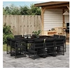 Image de Ensemble à manger de jardin 11 pcs coussins noir résine tressée 3211747