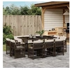 Image de Ensemble à manger de jardin et coussins 11 pcs marron rotin 3211749