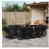 Image de Ensemble à manger de jardin 13 pcs coussins noir résine tressée 3211759