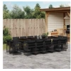 Image de Ensemble à manger de jardin 15 pcs coussins noir résine tressée 3211771