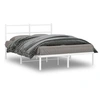 Image de Cadre de lit métal sans matelas et tête de lit blanc 140x190 cm