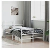 Image de Bedframe met hoofd- en voeteneinde metaal wit 120x200 cm355430