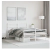 Image de Bedframe met hoofd- en voeteneinde metaal wit 135x190 cm355431