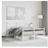 Image de Bedframe met hoofd- en voeteneinde metaal wit 140x190 cm355432