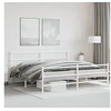 Image de Bedframe met hoofd- en voeteneinde metaal wit 183x213 cm355437