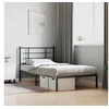 Image de Cadre de Lit Métal avec Tête de Lit, Lit Simple avec Sommier à Lattes, Lit Adulte avec Pied, Meuble de Chambre, 355604