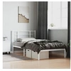 Image de Cadre de Lit Métal avec Tête de Lit, Lit Simple avec Sommier à Lattes, Lit Adulte avec Pied, Meuble de Chambre, 355606