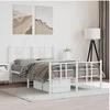 Image de Cadre de Lit Métal avec Tête de Lit Pied de Lit, Lit Double avec Sommier à Lattes, Lit Adulte avec Pied Chambre, 355626