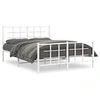 Image de Bedframe met hoofd- en voeteneinde metaal wit 135x190 cm355627