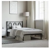 Image de Cadre de Lit Métal avec Tête de Lit, Lit Simple avec Sommier à Lattes, Lit Adulte avec Pied Chambre, Moderne, Noir 374235
