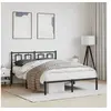 Image de Cadre de Lit Métal avec Tête de Lit, Lit Double avec Sommier à Lattes, Lit Adulte avec Pied, Meuble de Chambre, 374241