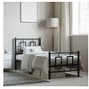 Image de Cadre de Lit Métal avec Tête de Lit Pied de Lit, Lit Simple avec Sommier à Lattes, Lit Adulte avec Pied Chambre, 374249