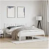 Image de Bedframe met hoofdbord metaal wit 150x200 cm374292