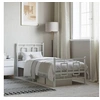 Image de Cadre de Lit Métal avec Tête de Lit Pied de Lit, Lit Simple avec Sommier à Lattes, Lit Adulte avec Pied Chambre, 374298
