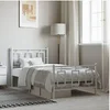Image de Bedframe met hoofd- en voeteneinde metaal wit 90x200 cm374301