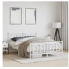 Image de Bedframe met hoofd- en voeteneinde metaal wit 135x190 cm374307