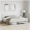 Image de Bedframe met hoofd- en voeteneinde metaal wit 183x213 cm374313