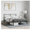 Image de Bedframe met hoofdbord metaal zwart 140x200 cm376227