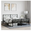 Image de Bedframe met hoofd- en voeteneinde metaal zwart 150x200 cm376246