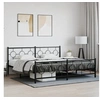 Image de Bedframe met hoofd- en voeteneinde metaal zwart 193x203 cm376250