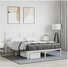 Image de Bedframe met hoofdbord metaal wit 140x200 cm376276