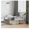 Image de Cadre de Lit Métal avec Tête de Lit Pied de Lit, Lit Simple avec Sommier à Lattes, Lit Adulte avec Pied Chambre, 376284
