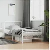 Image de Bedframe met hoofd- en voeteneinde metaal wit 100x200 cm376288