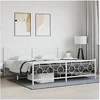Image de Bedframe met hoofd- en voeteneinde metaal wit 200x200 cm376300